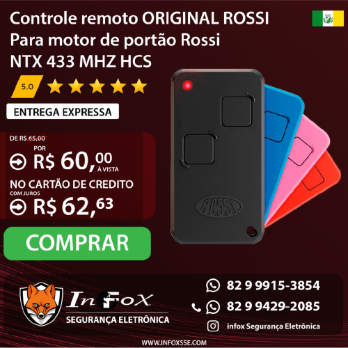 01 Controle NTX 433mhz 60$